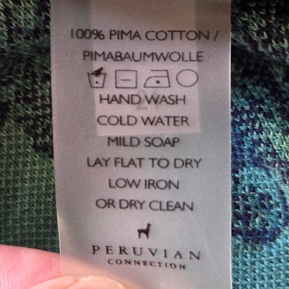 Peruvian Connection Long Knit Sweater Skirt floral pencil sz M Pima Cotton - Picture 5 of 10